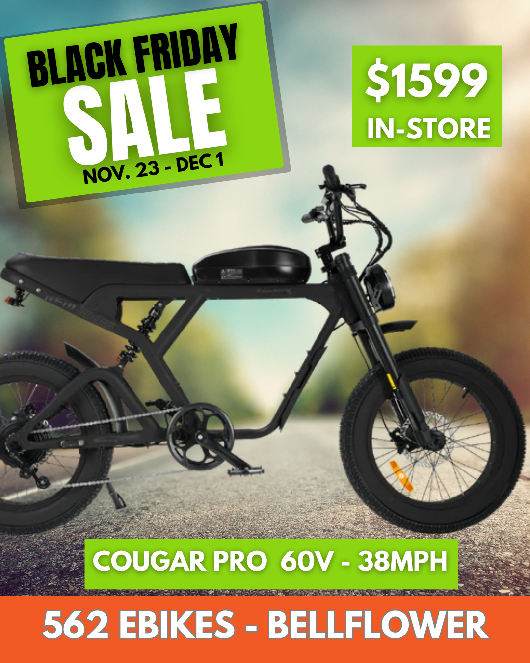 Revi Bikes Cougar Pro 60V 38mph E-Moto