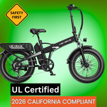 Mars 2.0 Upgraded 1000 Watts - 20" x 4" fat tire Folding e-moped