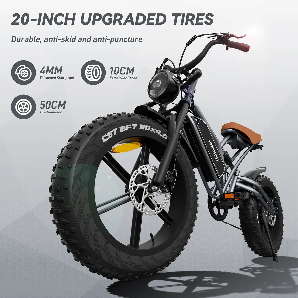 JANSNO X50 Fat Tire Electric Bike for Adults,750W Powerful Motor, 48V 14Ah Removable Battery