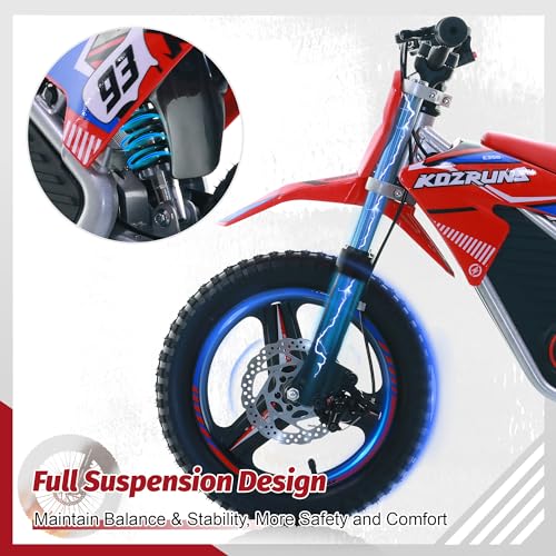 KOZRUNS Kids Electric Dirt Bike 500W 18.6MPH Red