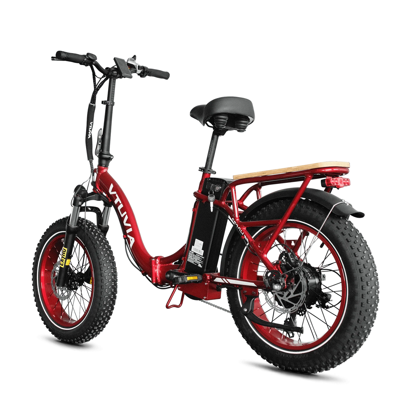 VTUVIA SF20H Folding Electric Bike – Step-Through Design, 330 lb Payload, Front Suspension, 7-Speed Shimano Gears