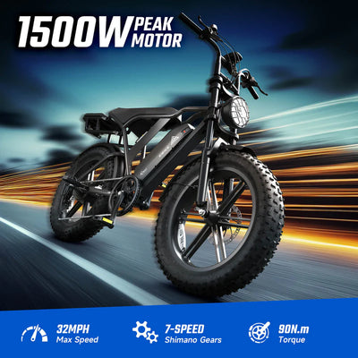 TST R002 1500W Retro Moped Style - Full Suspension Moped-style Electric Bike