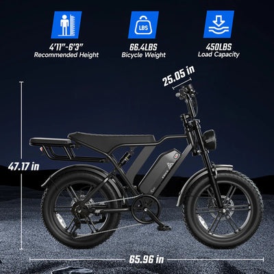 TST R002 1500W Retro Moped Style - Full Suspension Moped-style Electric Bike