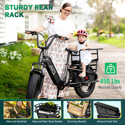 TST Carrier / Passenger E-Bike - 20'' Cargo Electric Bicycle